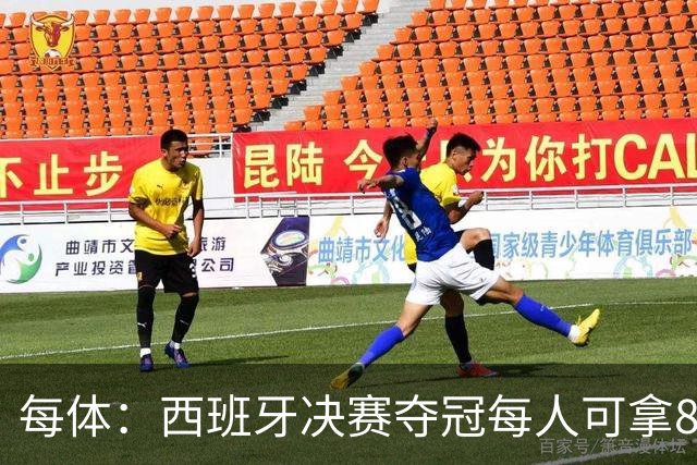 每体：西班牙决赛夺冠每人可拿86.5万欧，输了仍有50万欧